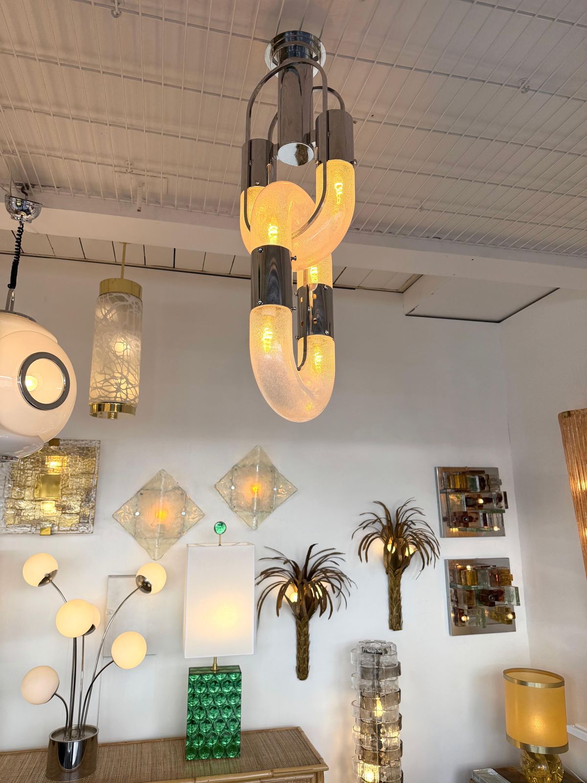 Pendant Lighting Murano Glass And Metal By Aldo Nason For Mazzega, Italy, 1970s photo furniture