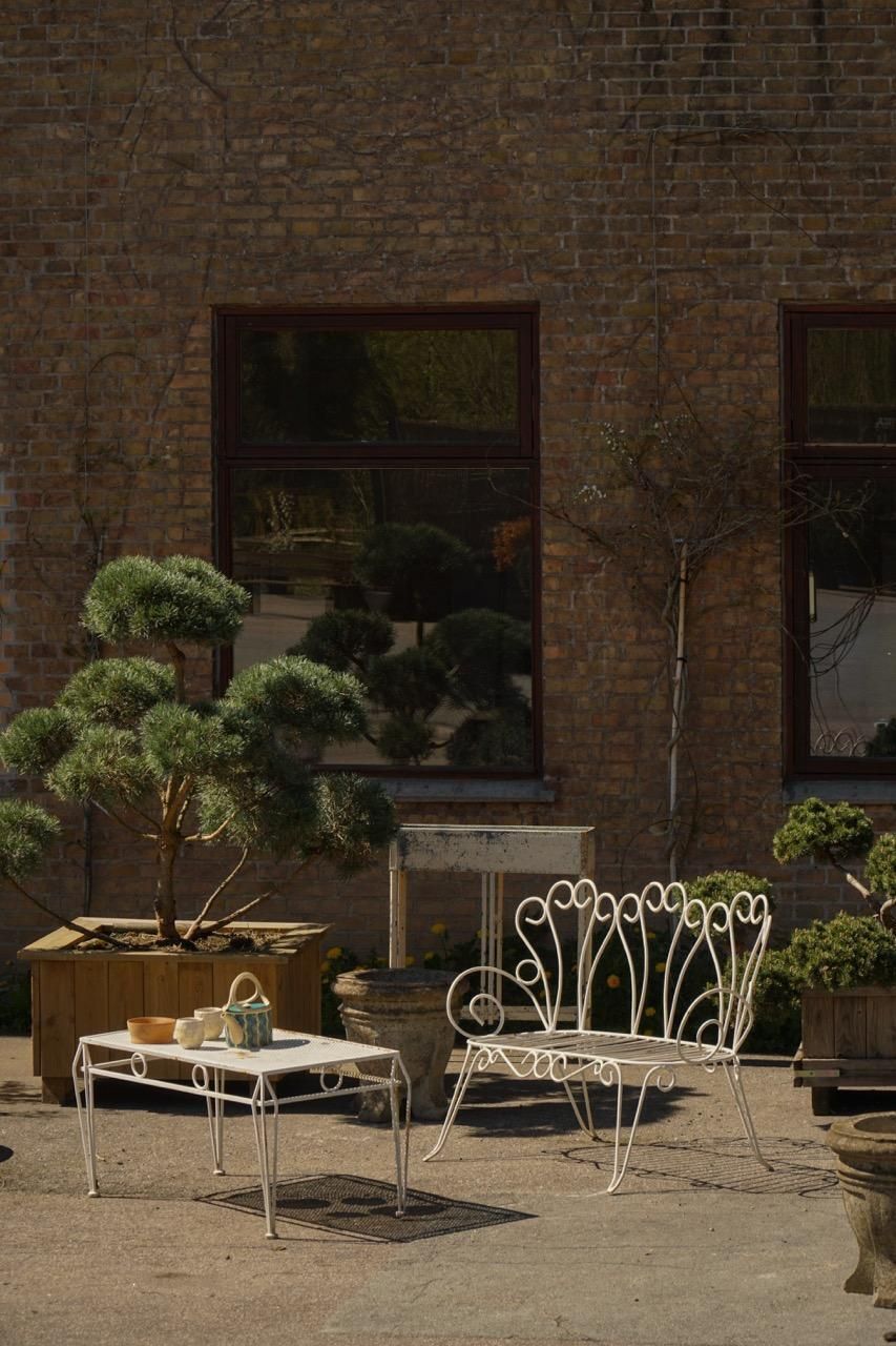 Mid 20th Century, Decorative French Wrought Iron Garden Bench, 1950s photo buy