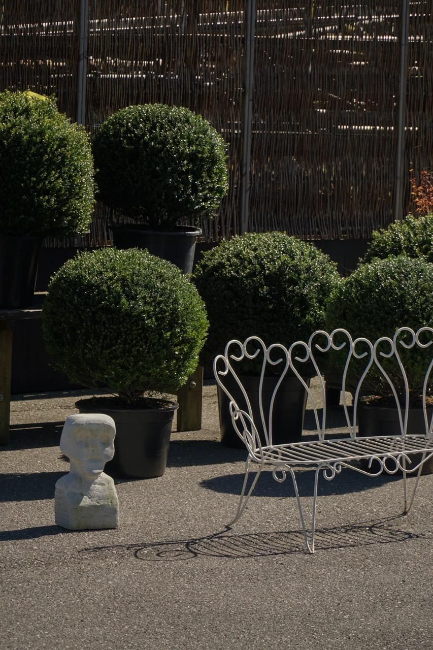 photo for sale Mid 20th Century, Decorative French Wrought Iron Garden Bench, 1950s