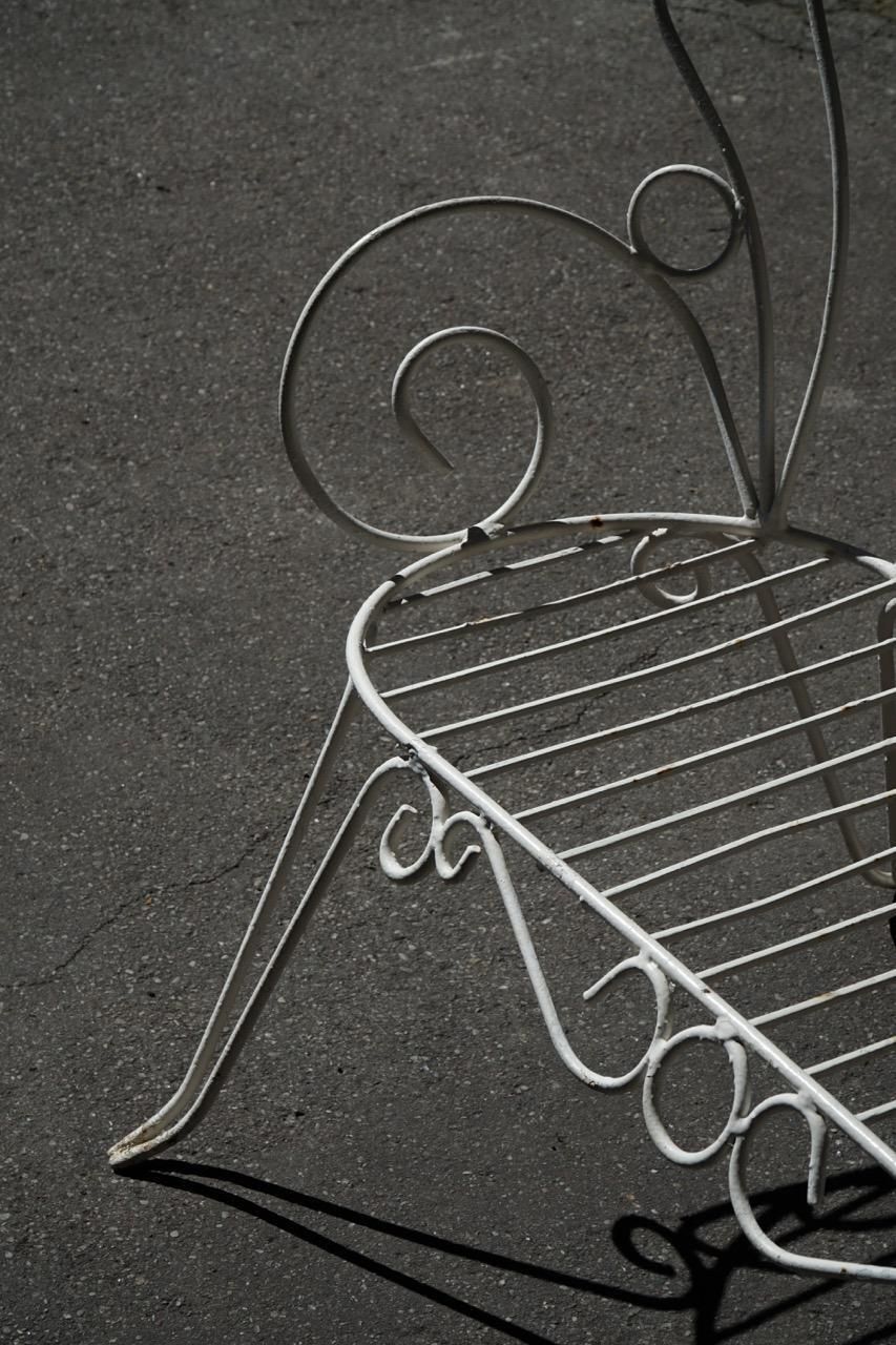 photo vintage Mid 20th Century, Decorative French Wrought Iron Garden Bench, 1950s