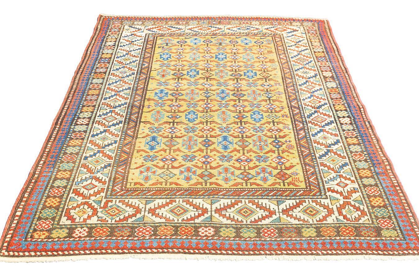 Antique Daghestan Rug, Geometric Motifs, Caucasus photo furniture