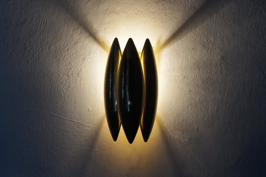 Brass Kastor Wall Lamp By Jo Hammerborg For Fog & Mørup, 1970s photo Lighting