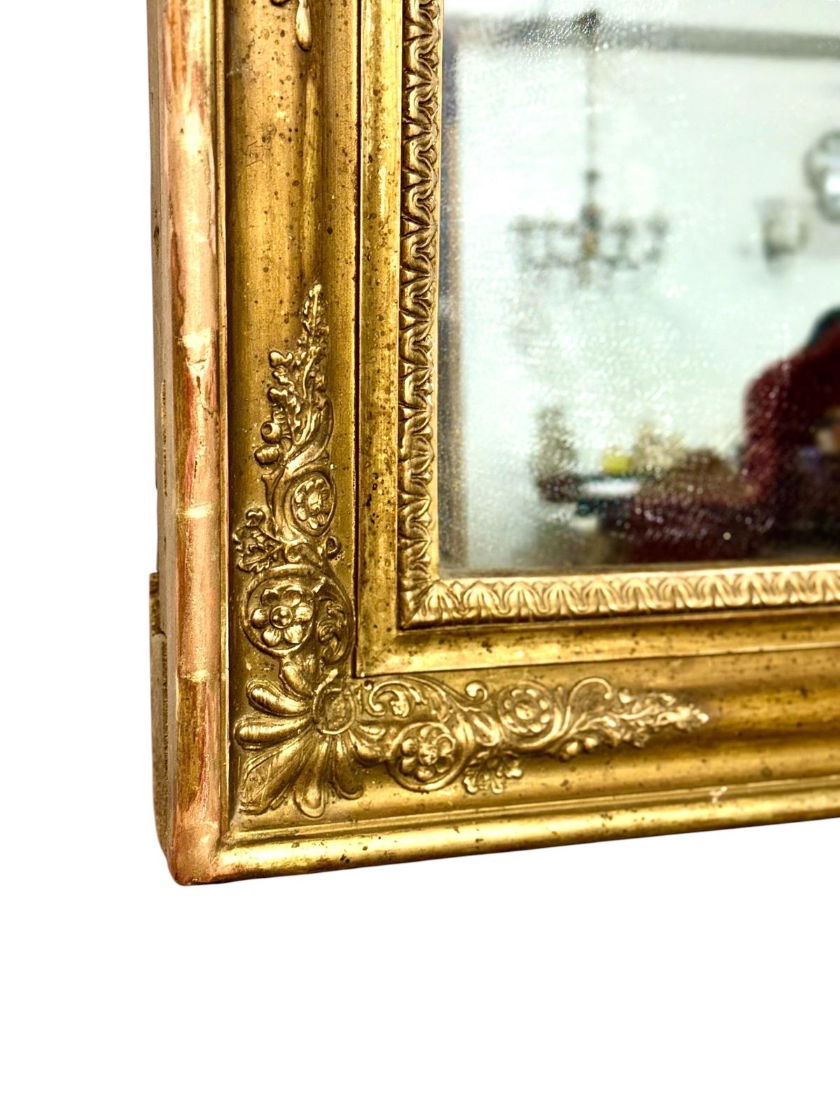 French Restoration Giltwood Mirror With Mercury Glass, Circa 1830 photo buy