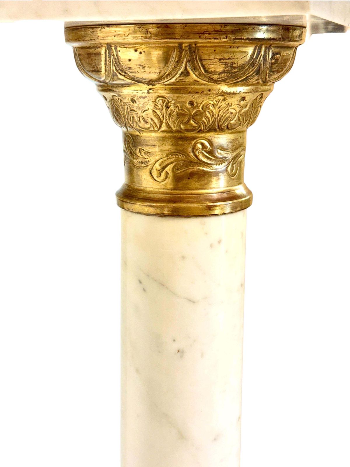 photo vinterior French Marble And Gilt Bronze Pedestal Column, 19th Century