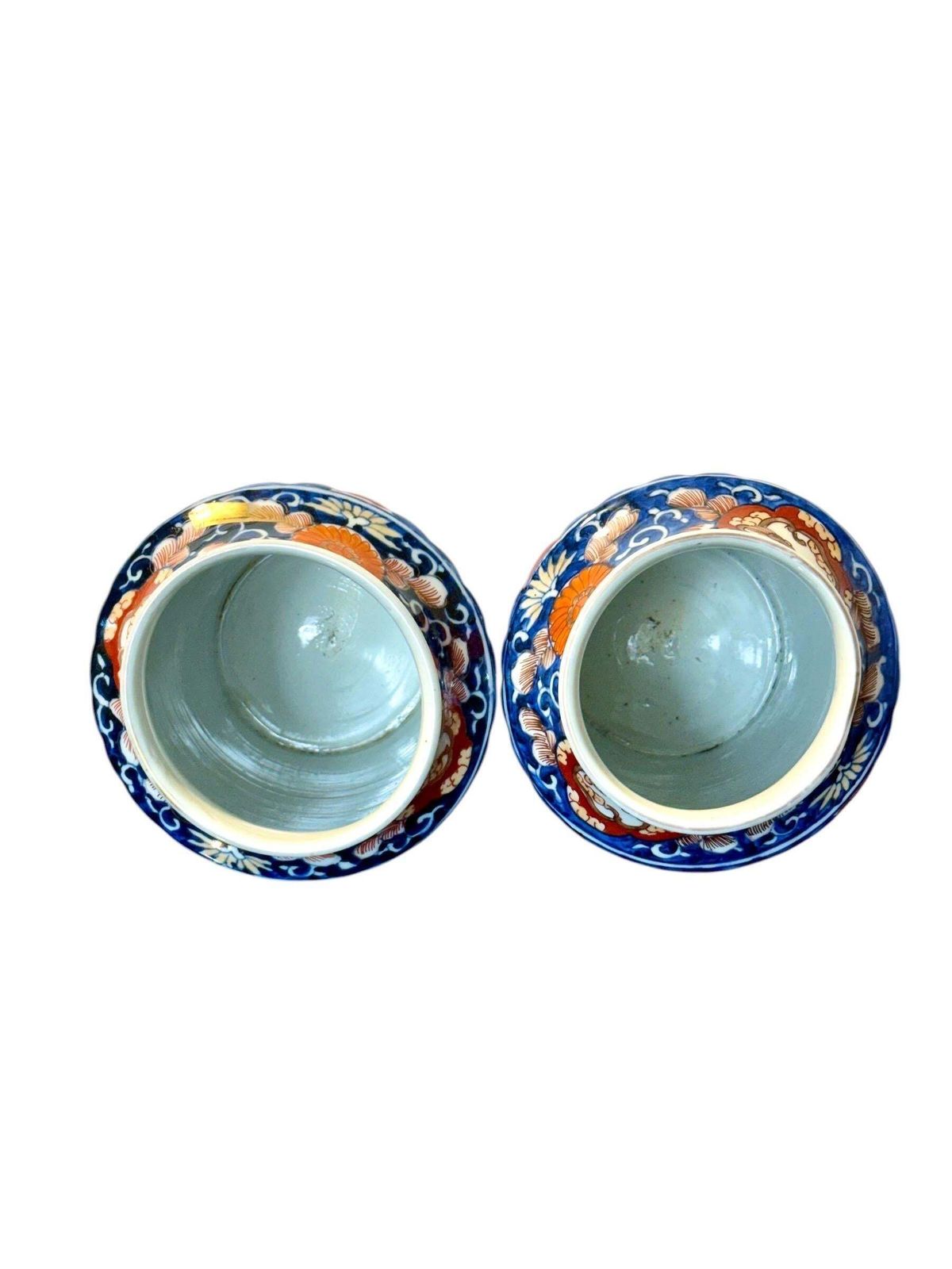 Pair Of 19th Century Japanese Imari Porcelain Vases photo vintage