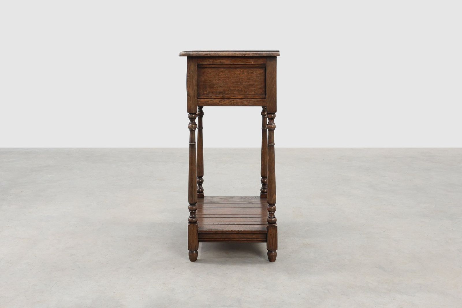 Small Rustic Cabinet With Drawer Or Nightstand In Oak, France, 19th Century photo vinterior