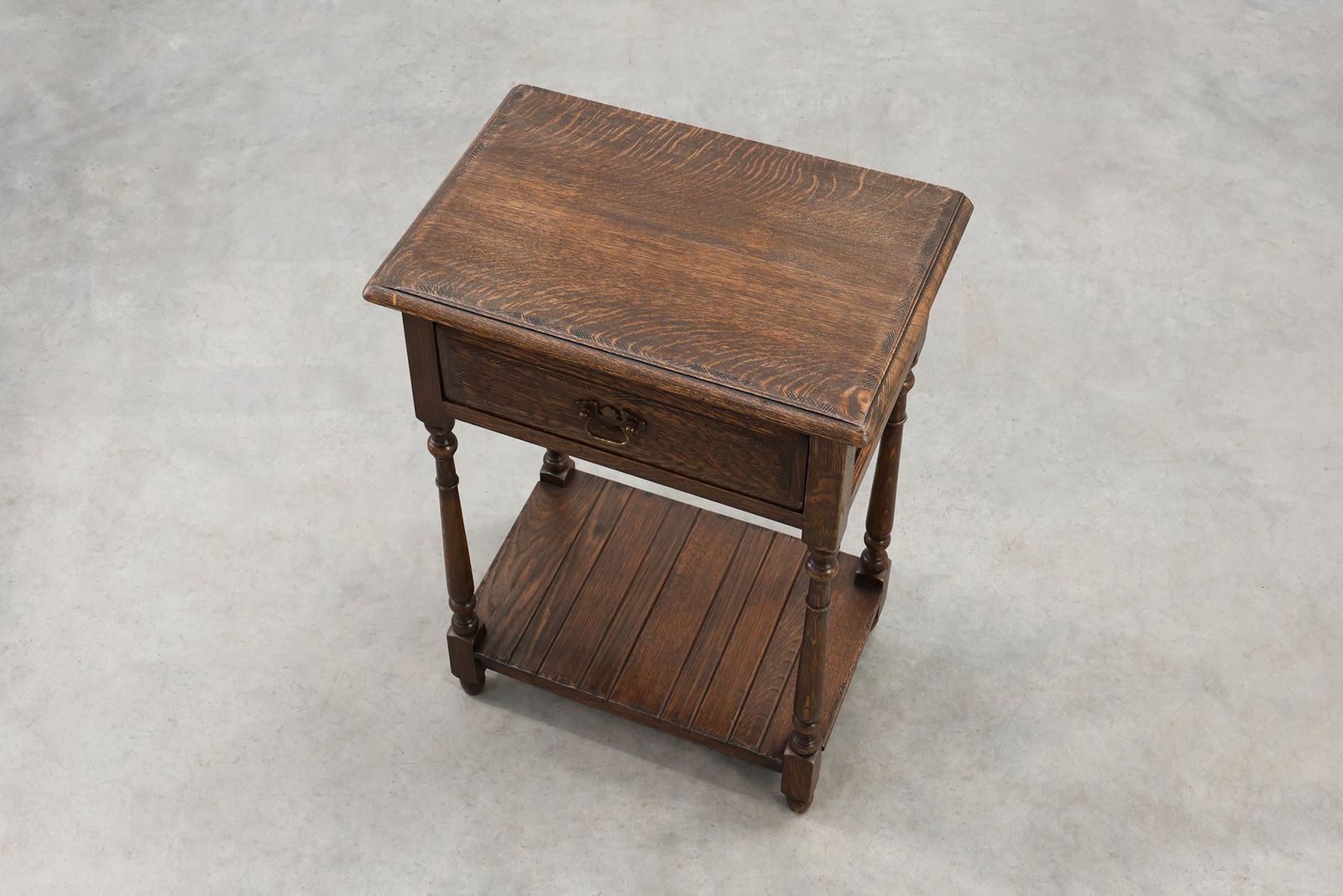 Furniture Small Rustic Cabinet With Drawer Or Nightstand In Oak, France, 19th Century photo