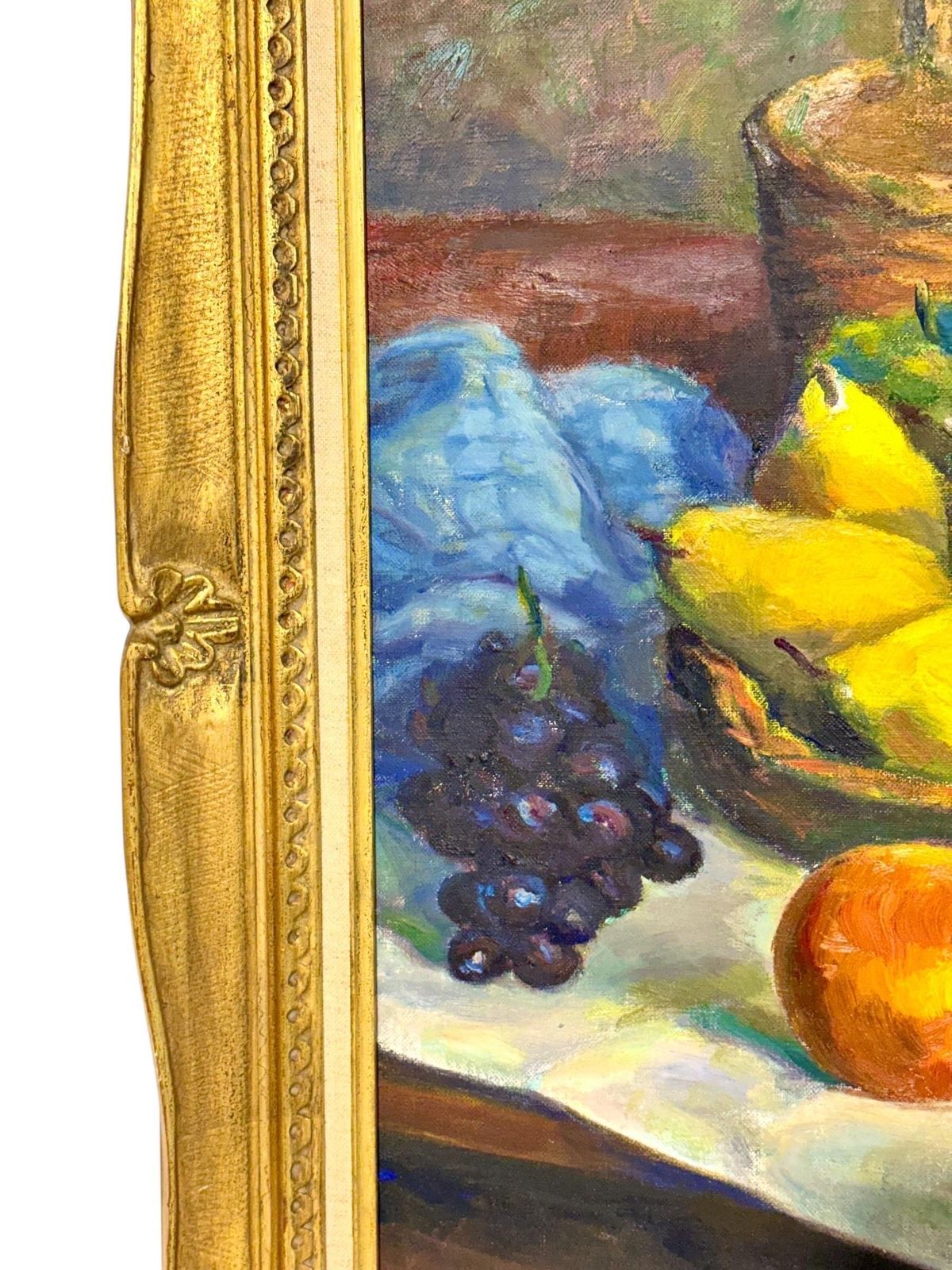 Still Life With Fruit, Oil On Canvas, Signed B. Jacquet, 20th Century photo 1741.0