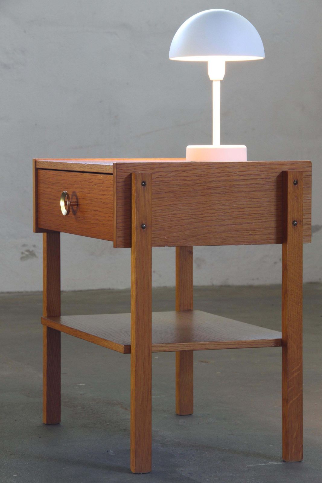 Vintage Danish 1970s Mid Century Oak Bedside Table Night Stand photo for sale