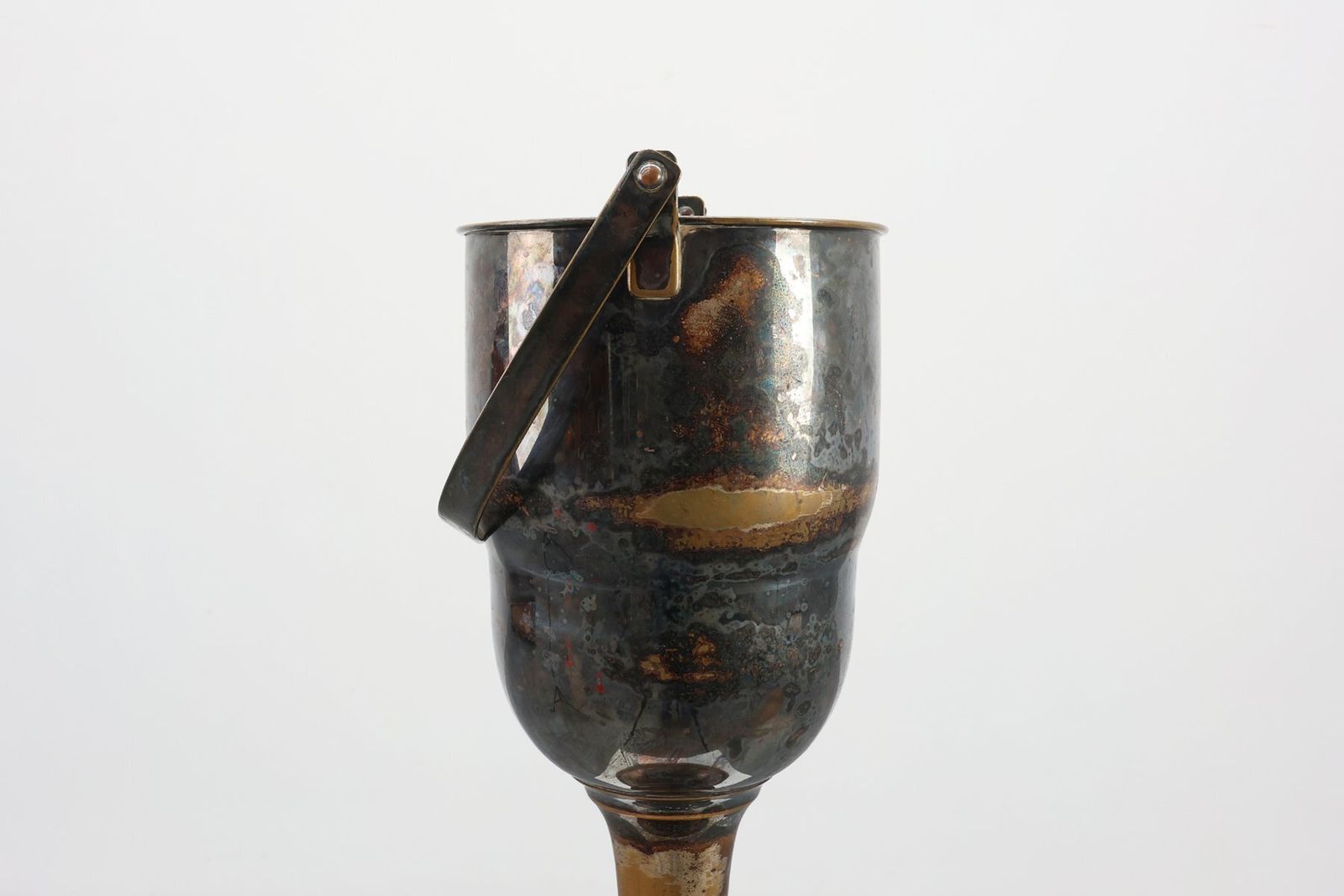 Art Deco Silvered Copper Champagne Bucket On Stand, France, 1910s photo 1410.0