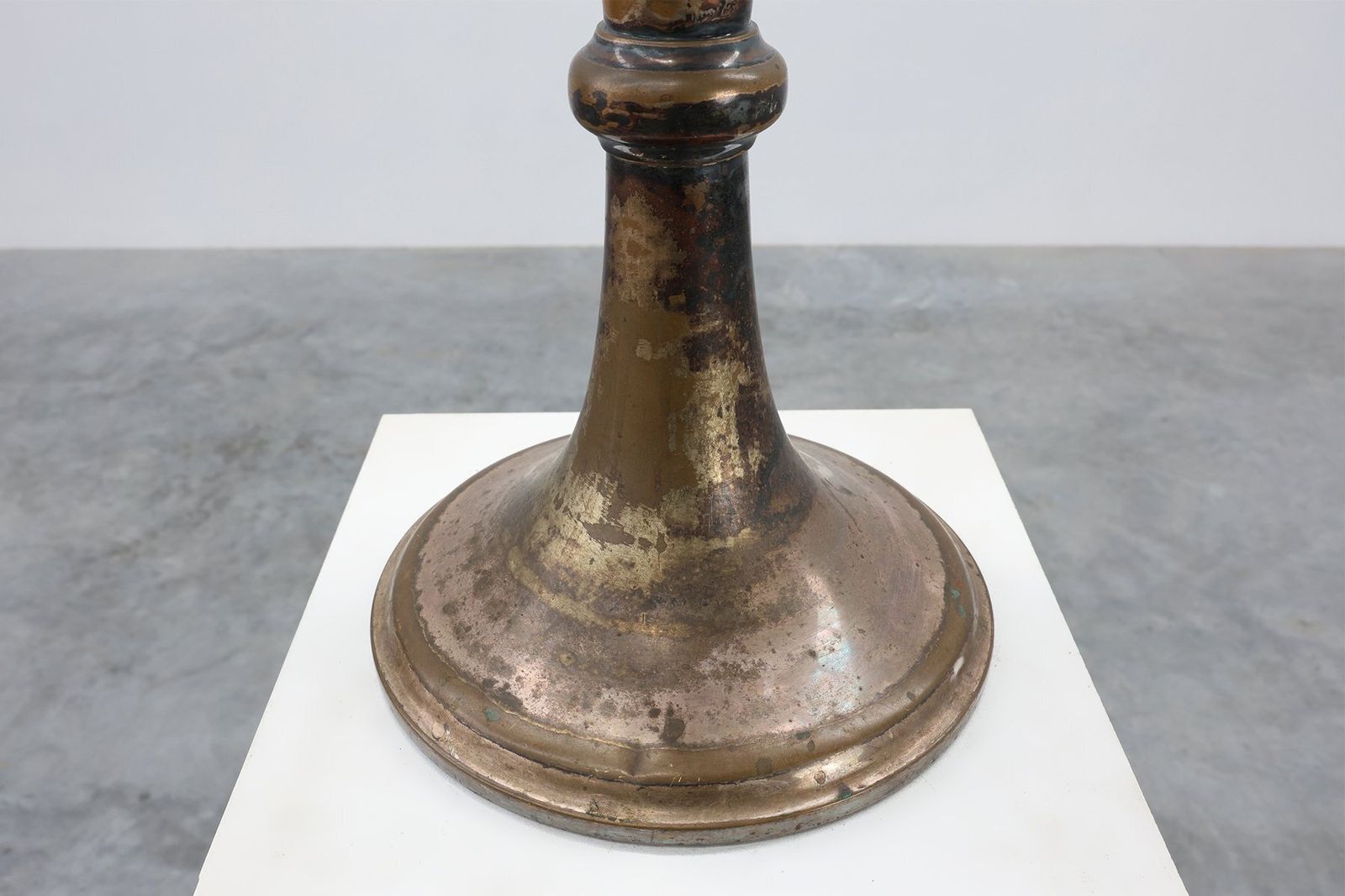 1410.0 Art Deco Silvered Copper Champagne Bucket On Stand, France, 1910s photo