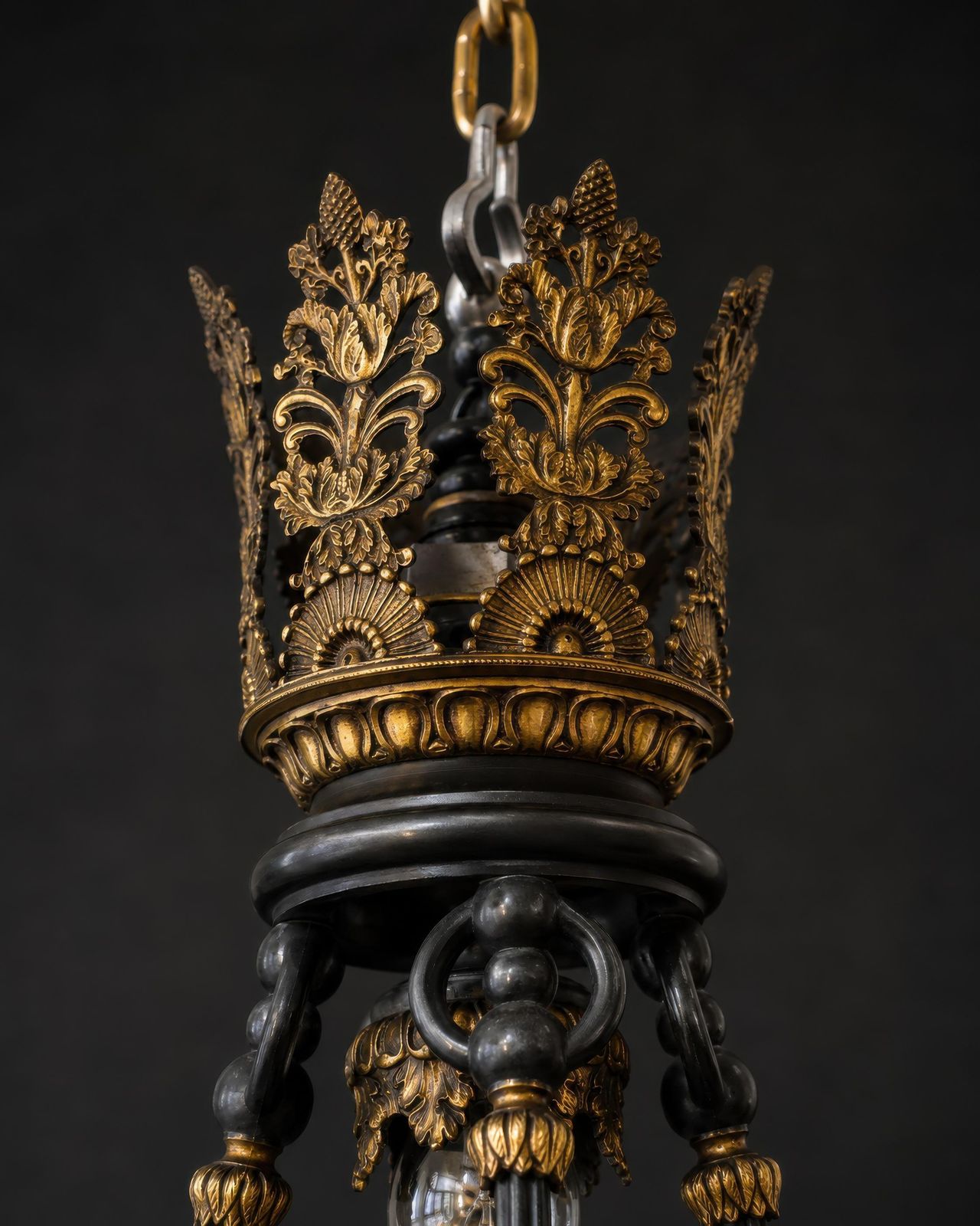 19th Century French Napoleon III Empire Revival Swan Chandelier photo vintage