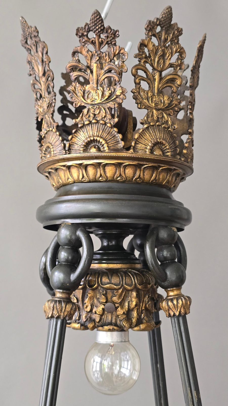 photo furniture 19th Century French Napoleon III Empire Revival Swan Chandelier