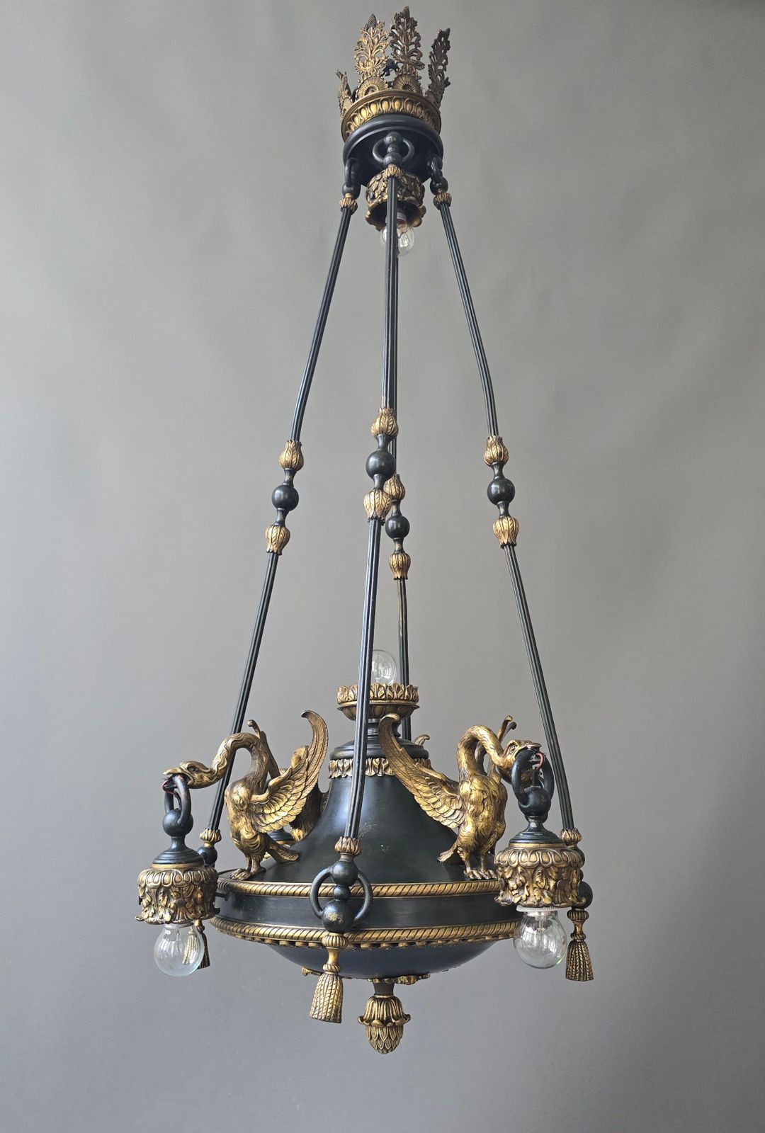 4740.0 19th Century French Napoleon III Empire Revival Swan Chandelier photo