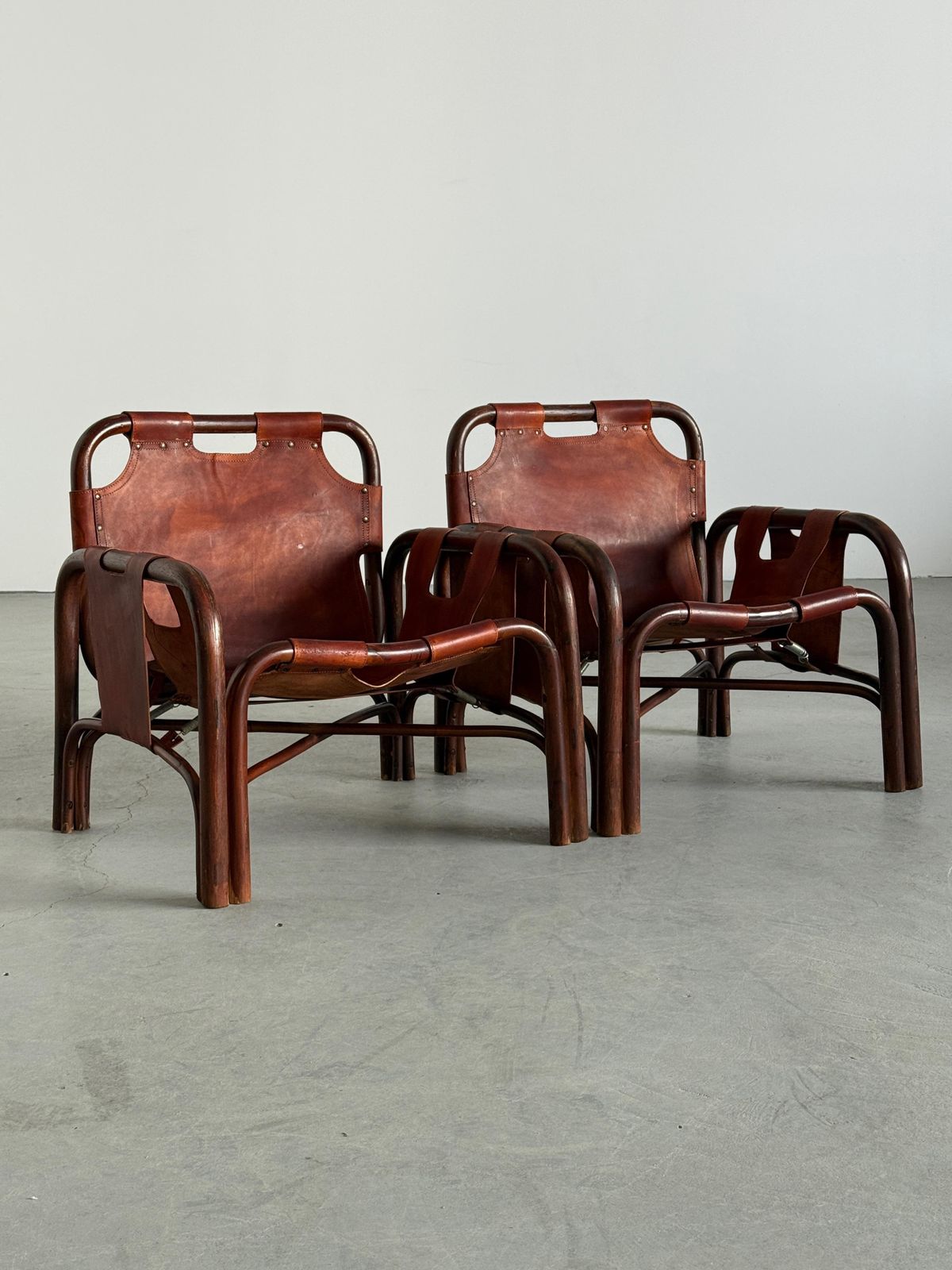 Tito Agnoli Leather Safari Chairs For Bonacina photo 4252.0