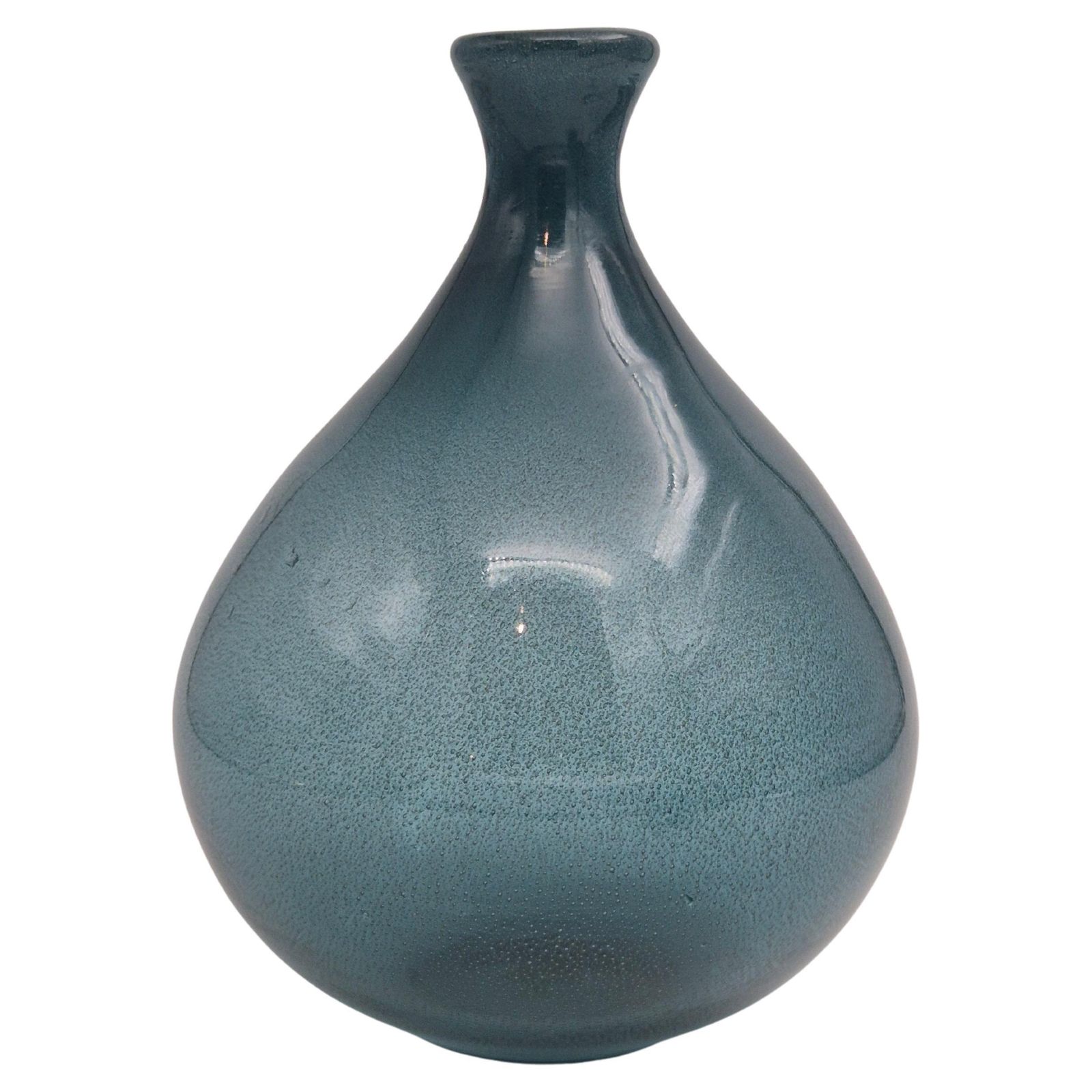 Erik Höglund, Ballon Shapes Vase In Blue Glass For Boda Sweden, Mid1900s.