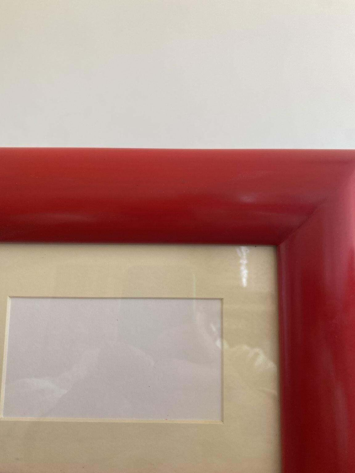 Italy Rectangular Red Lacquered Table Picture Frame photo for sale