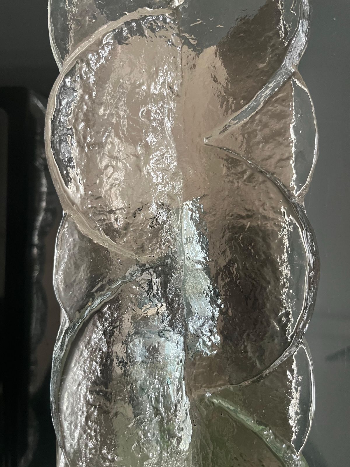 photo for sale Austrian Mid Century Pair Of "Citrus" Clear Murano Wall Sconces By Kalmar, 1970s