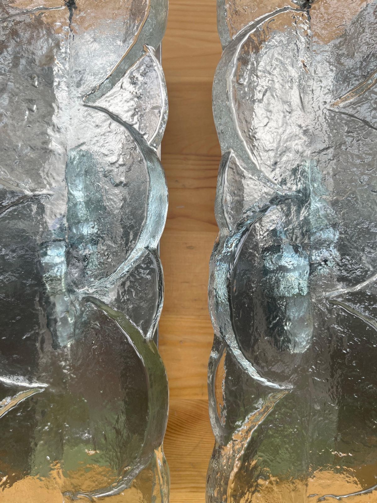 photo buy Austrian Mid Century Pair Of "Citrus" Clear Murano Wall Sconces By Kalmar, 1970s