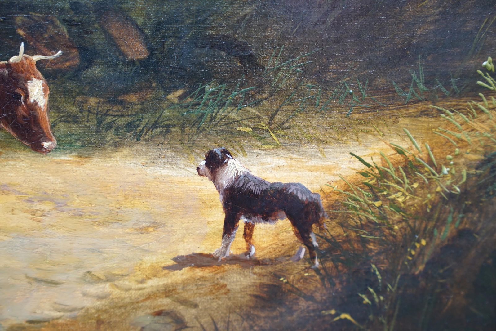 Drover With Cattle In Landscape   British Old Master Animal Art Oil Painting photo 7127.0