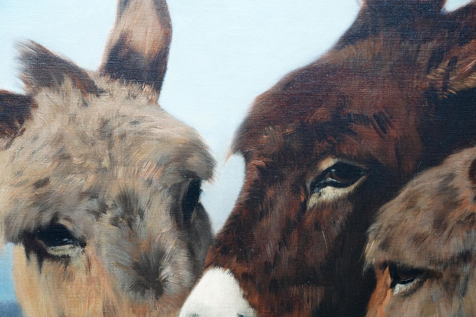 Portrait Of Donkeys In A Landscape   British Victorian Art Animal Oil Painting photo vinterior