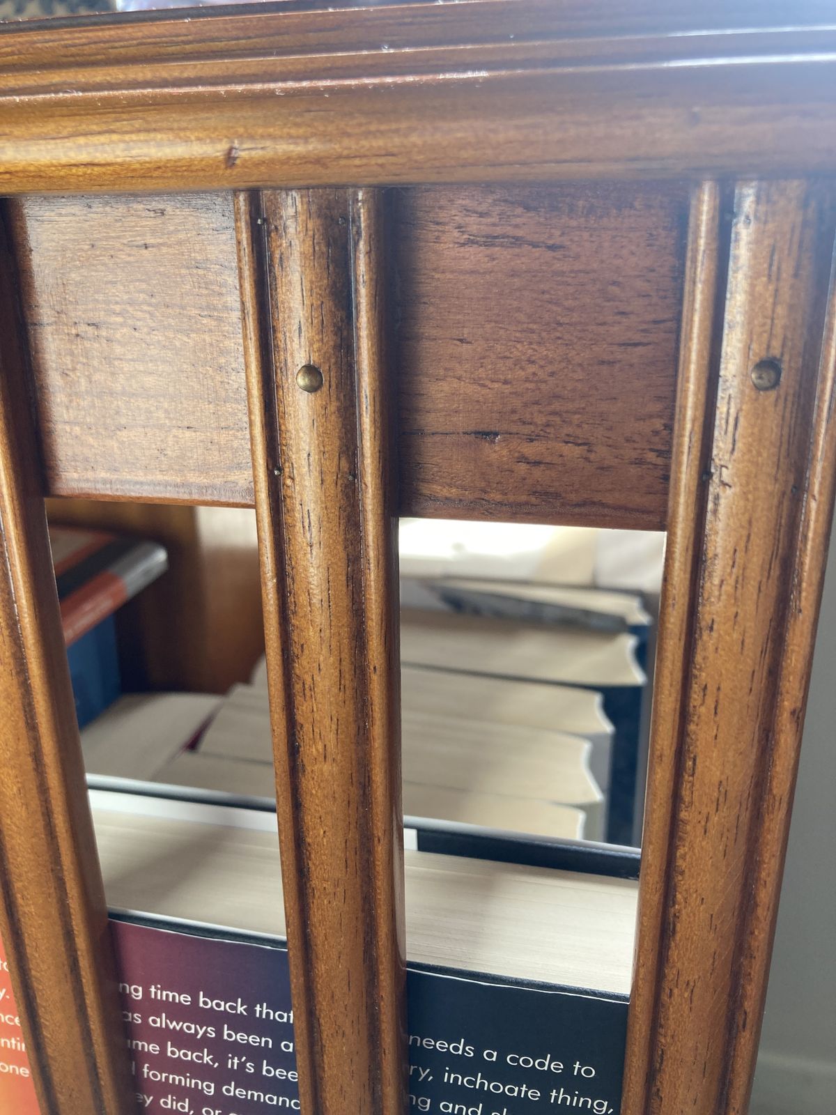 Yew Revolving Bookcase Side Table photo vintage