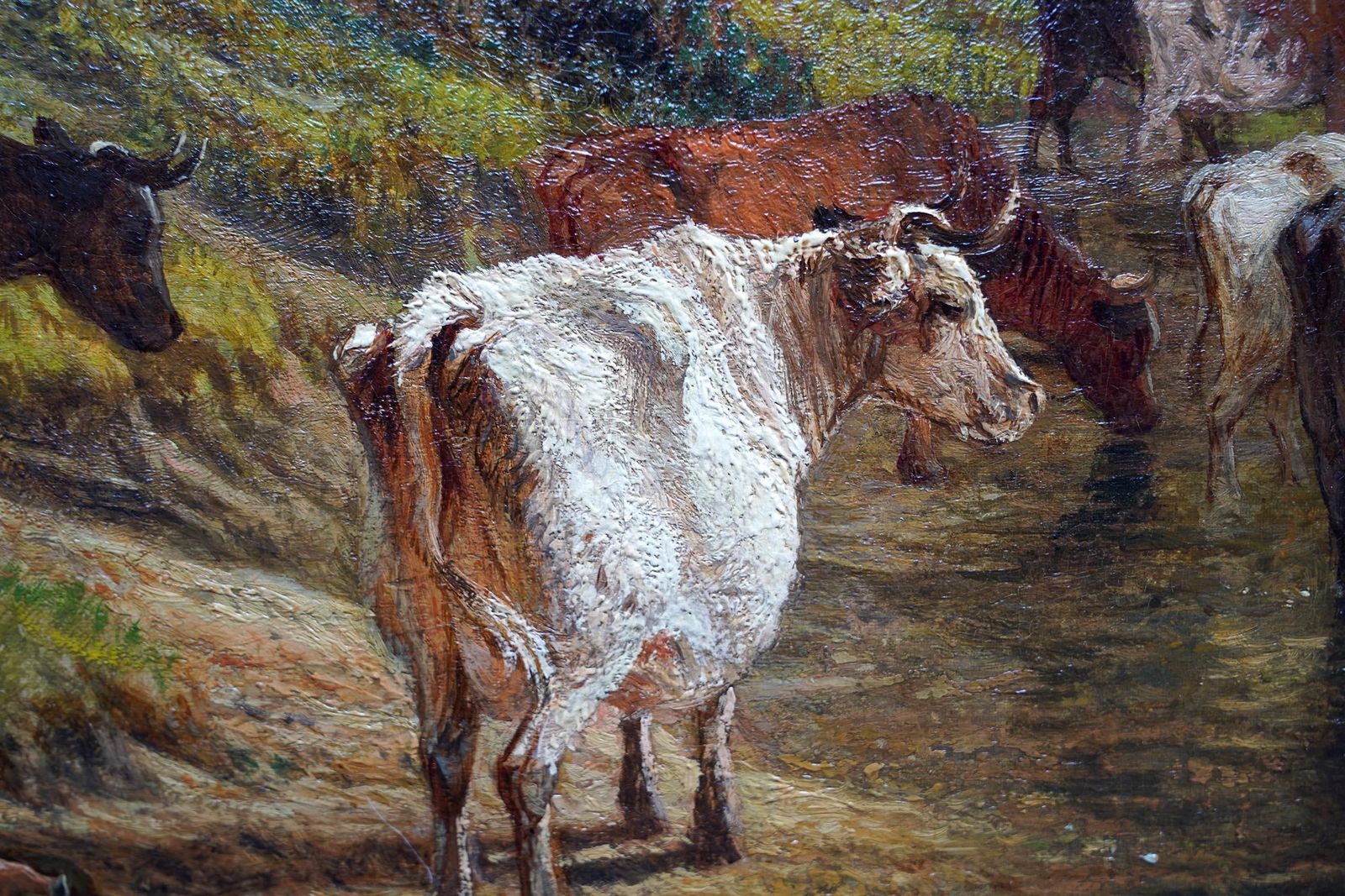 Art Evening On Banks Of River Trent Wilford Nr Nottingham Landscape Oil Painting photo