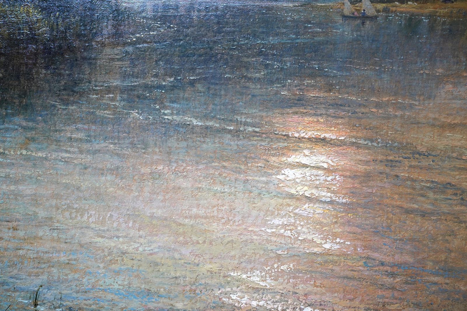 photo buy Evening On Banks Of River Trent Wilford Nr Nottingham Landscape Oil Painting
