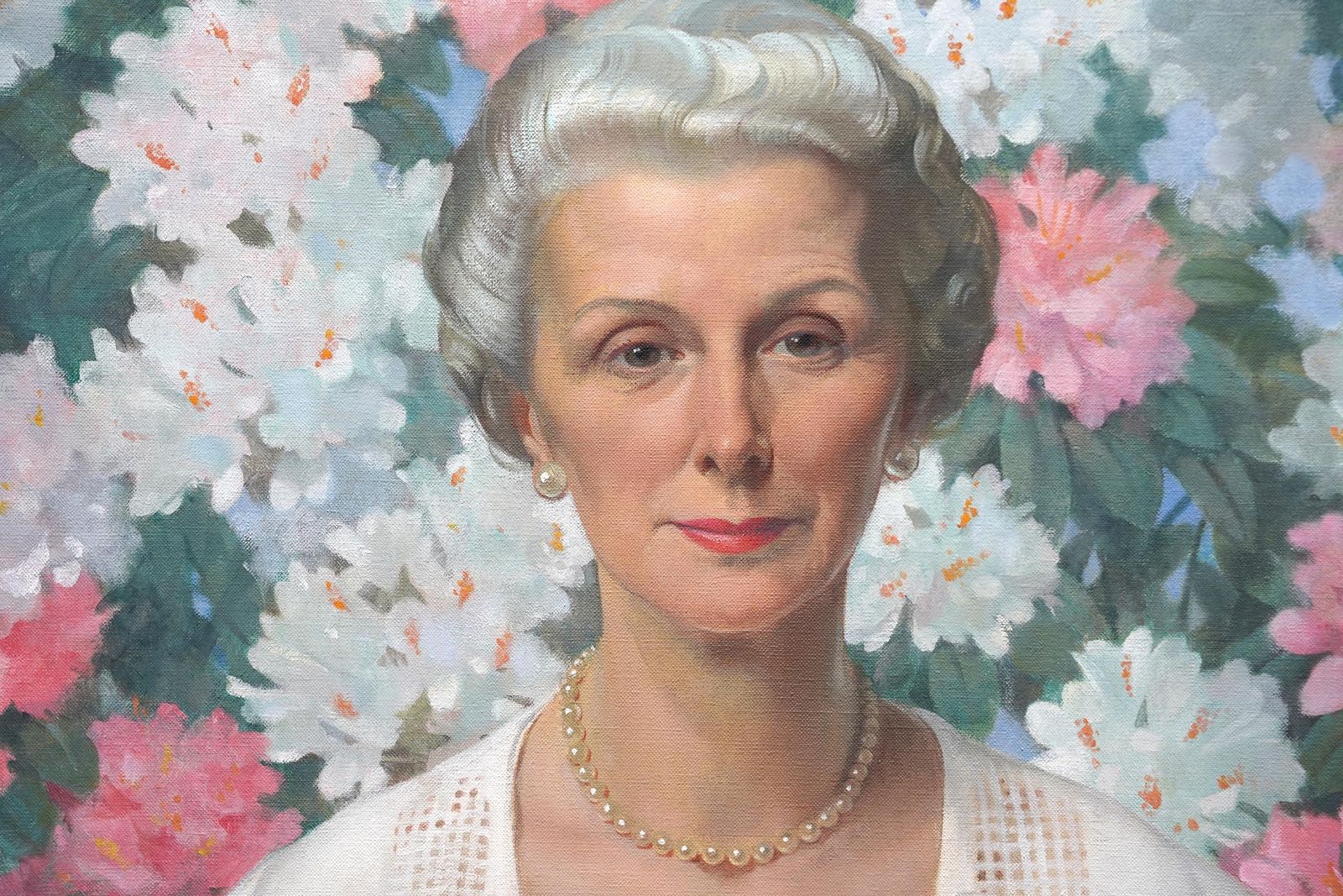 Portrait Of Lady Joan Kitchen   British 1940's Art Oil Painting photo Art