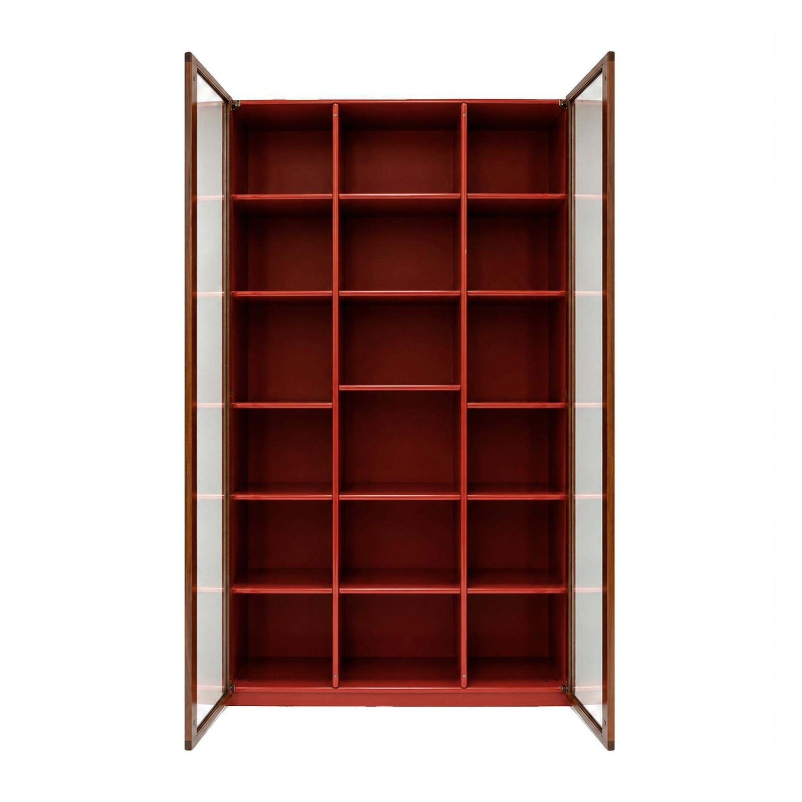 Mid Century Afra & Tobia Scarpa Italian Wood Red Lacquer And Glass 1960s Vitrine photo for sale