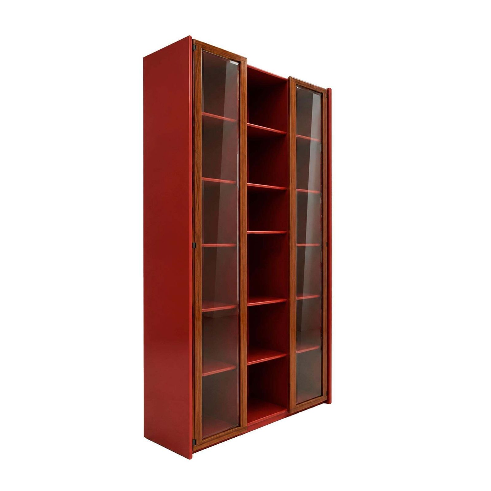Mid Century Afra & Tobia Scarpa Italian Wood Red Lacquer And Glass 1960s Vitrine photo Furniture