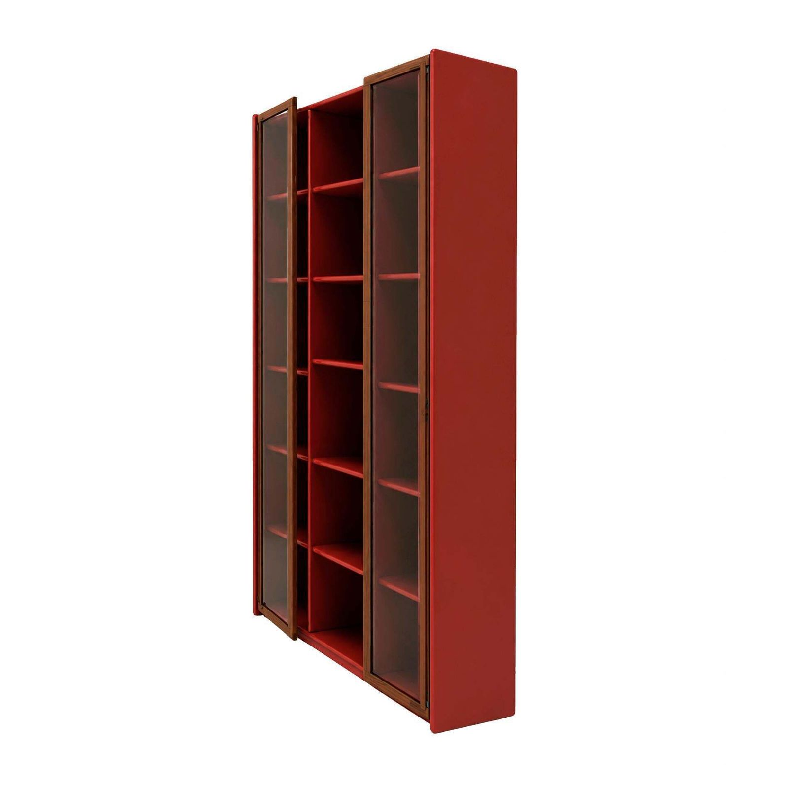 Mid Century Afra & Tobia Scarpa Italian Wood Red Lacquer And Glass 1960s Vitrine photo 3120.0