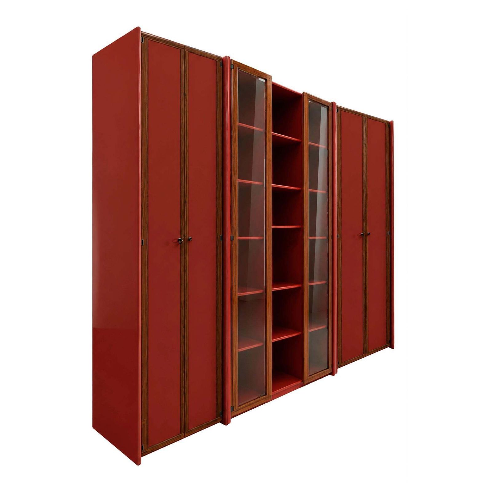 Mid Century Afra & Tobia Scarpa Italian Red Lacquer 1960s Modular Wall Unit photo furniture