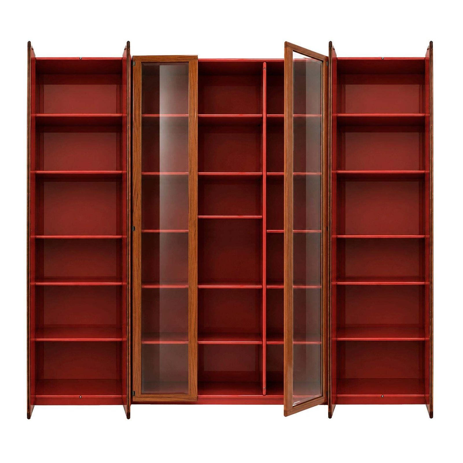 Mid Century Afra & Tobia Scarpa Italian Red Lacquer 1960s Modular Wall Unit photo Furniture