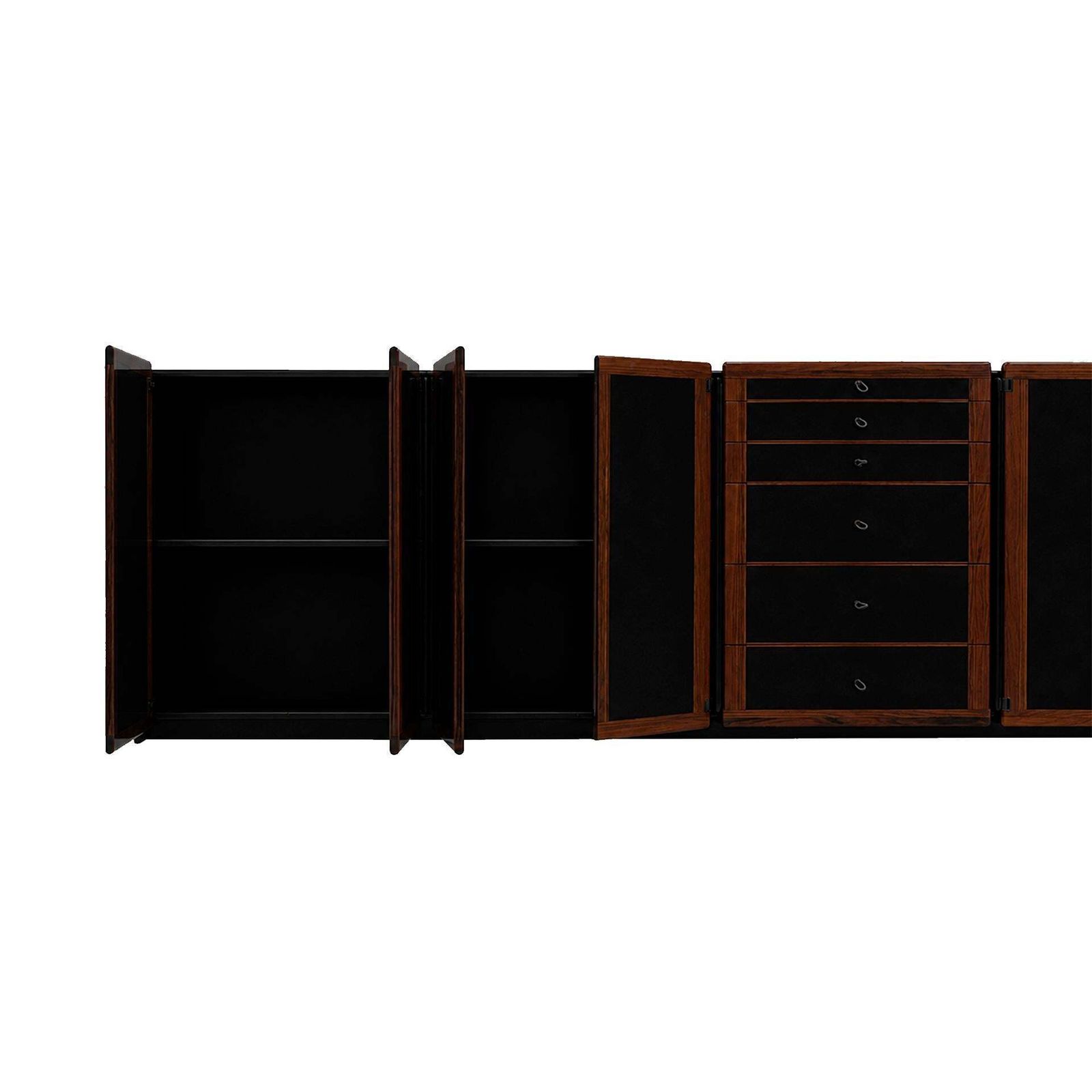 Mid Century Afra And Tobia Scarpa Italian Wood Black Lacquer 1970s Sideboard photo Furniture