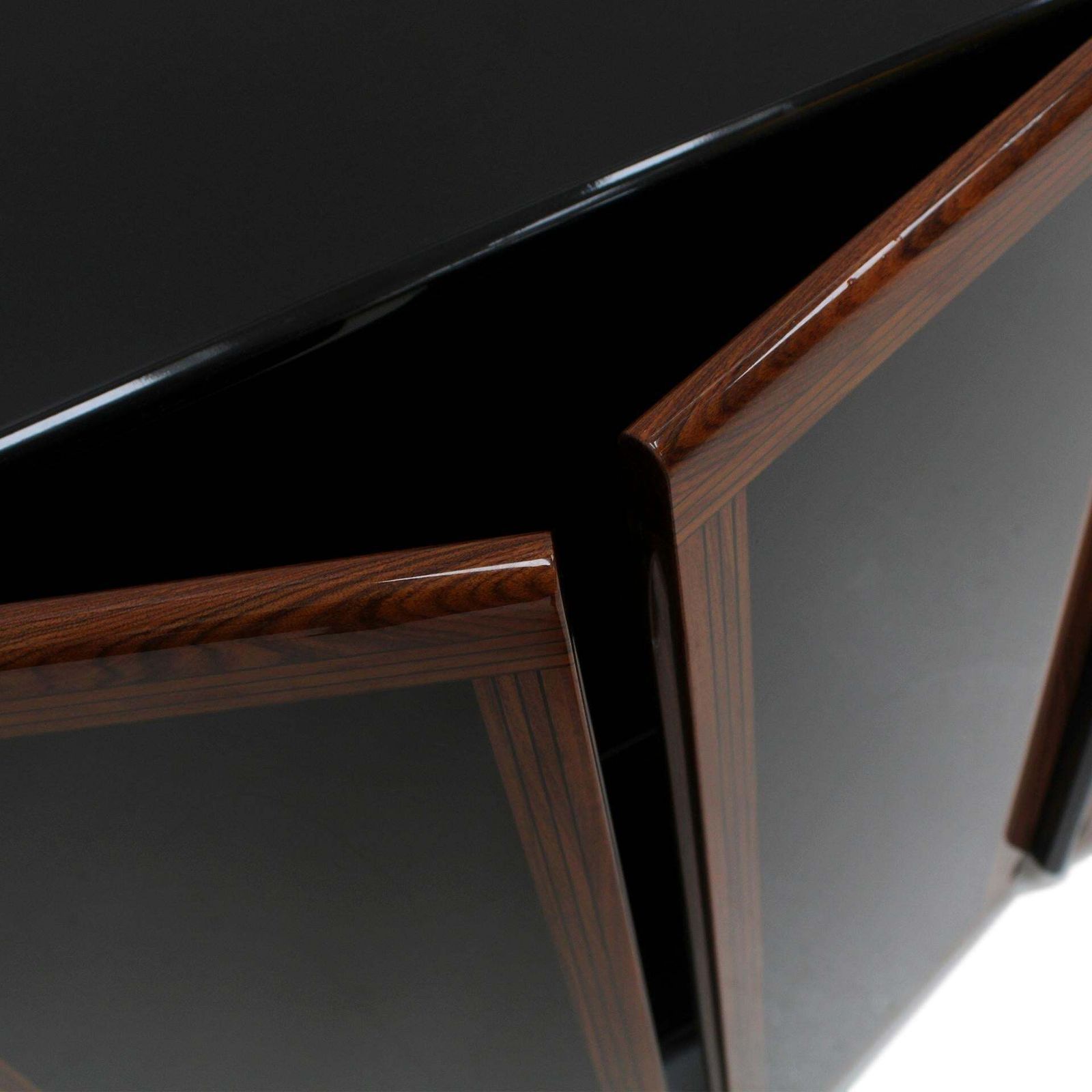 photo for sale Mid Century Afra And Tobia Scarpa Italian Wood Black Lacquer 1970s Sideboard