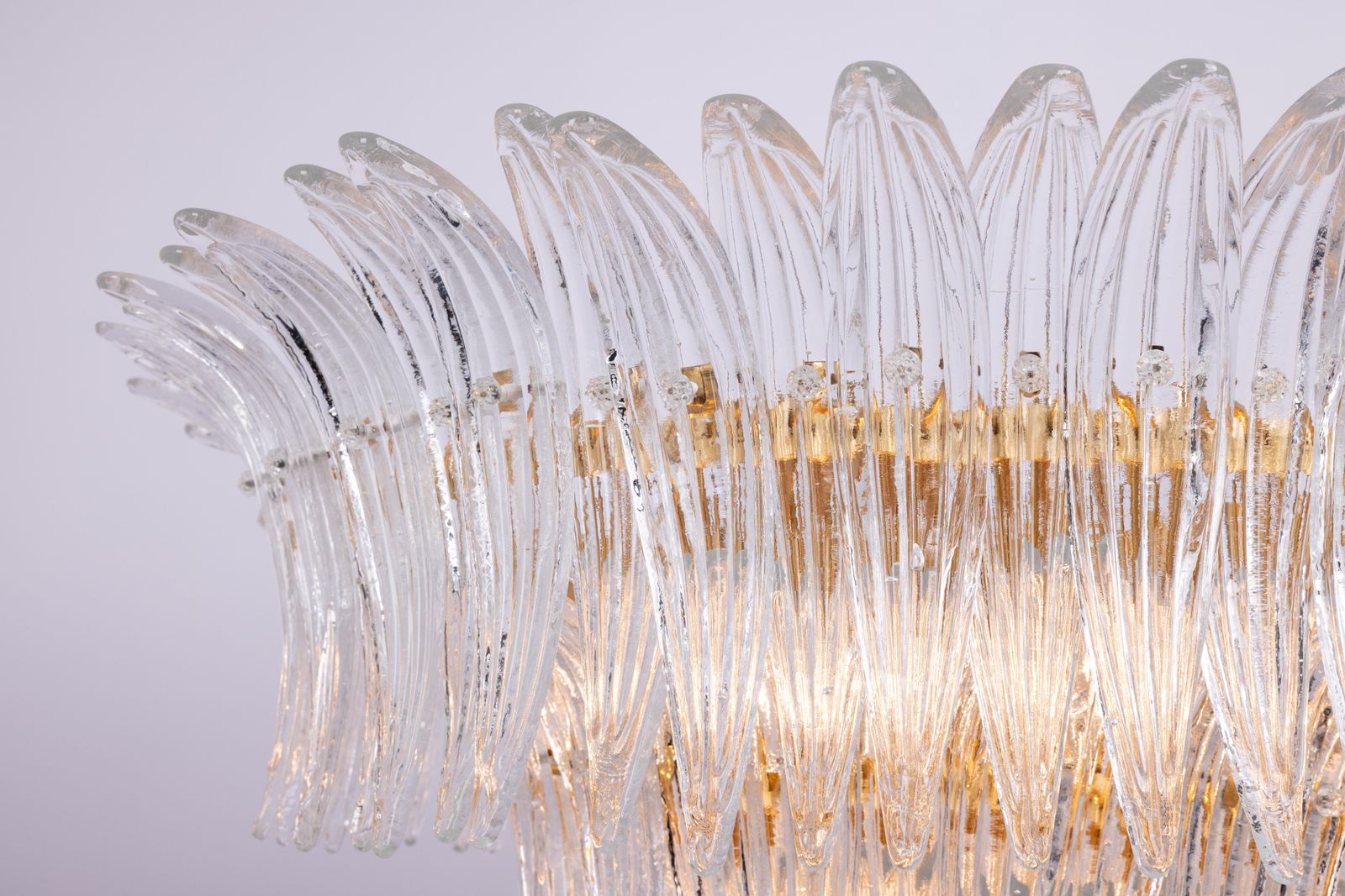 Grote Palmette Murano plafondlamp, Italië, jaren 1970 photo 5919.0
