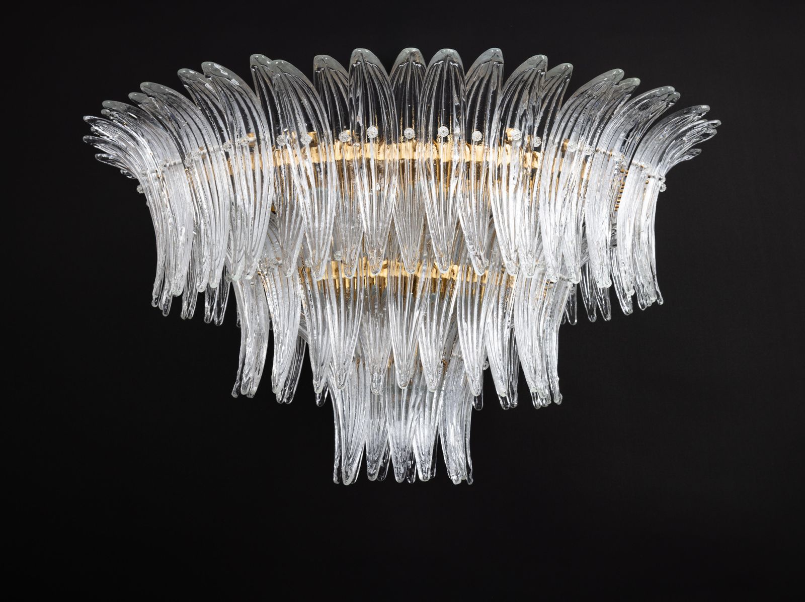 photo vinterior Huge Palmette Murano Flush Mount Light, Italy, 1970s