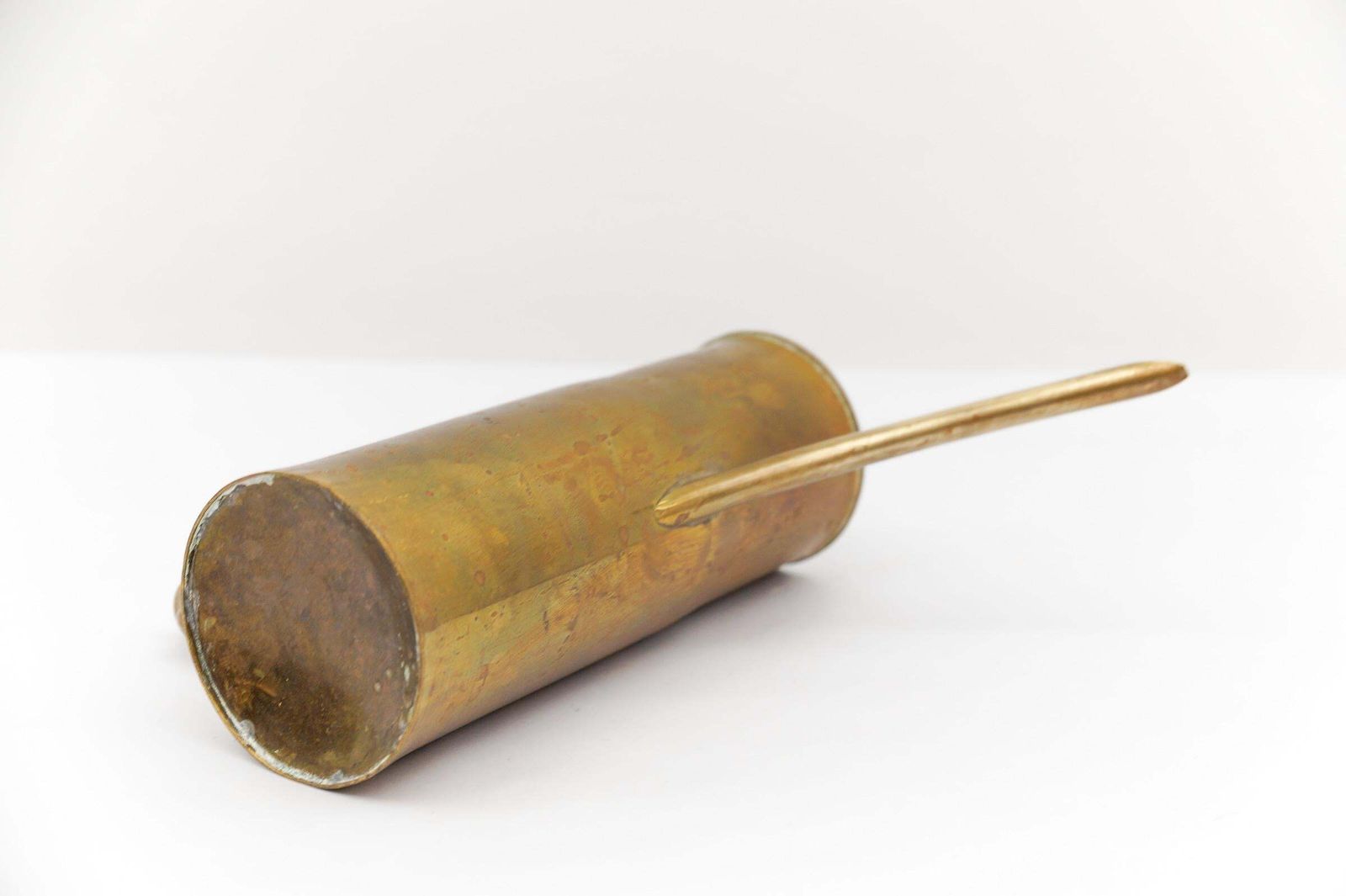 photo for sale Rare Bauhaus Brass And Wood Watering Can, 1950s Germany