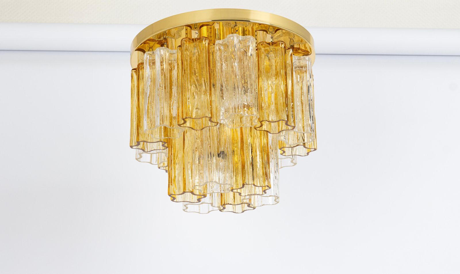 1 van 2 Petite Tronchi plafondlamp van Muranoglas – Kalmar, Oostenrijk, jaren 1960 photo vinterior