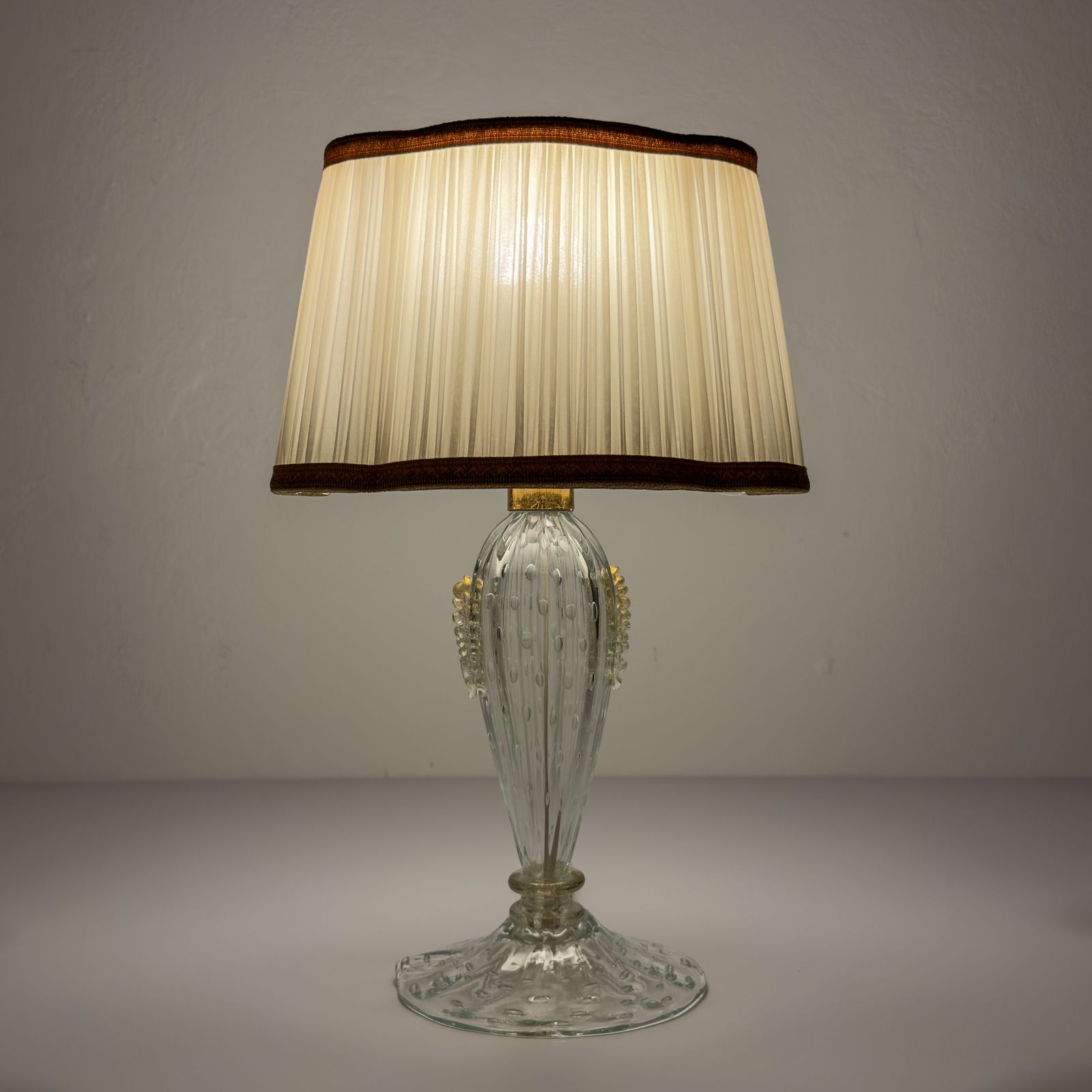 Original Murano Glass Table Lamp By Barovier And Toso, Italy 1980s photo vinterior