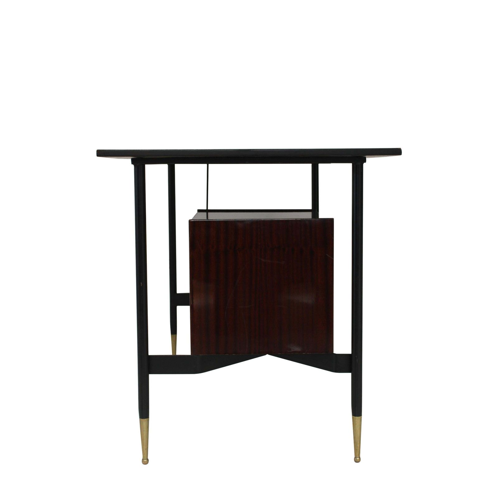 Mid Century Rosewood Desk With White Lacquered Drawers, Italy, 1950. photo buy