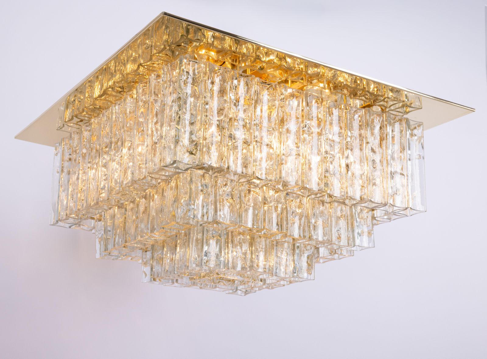 Grote Murano glazen plafondlamp met messing, Doria, Duitsland, ca. jaren 1960 photo furniture