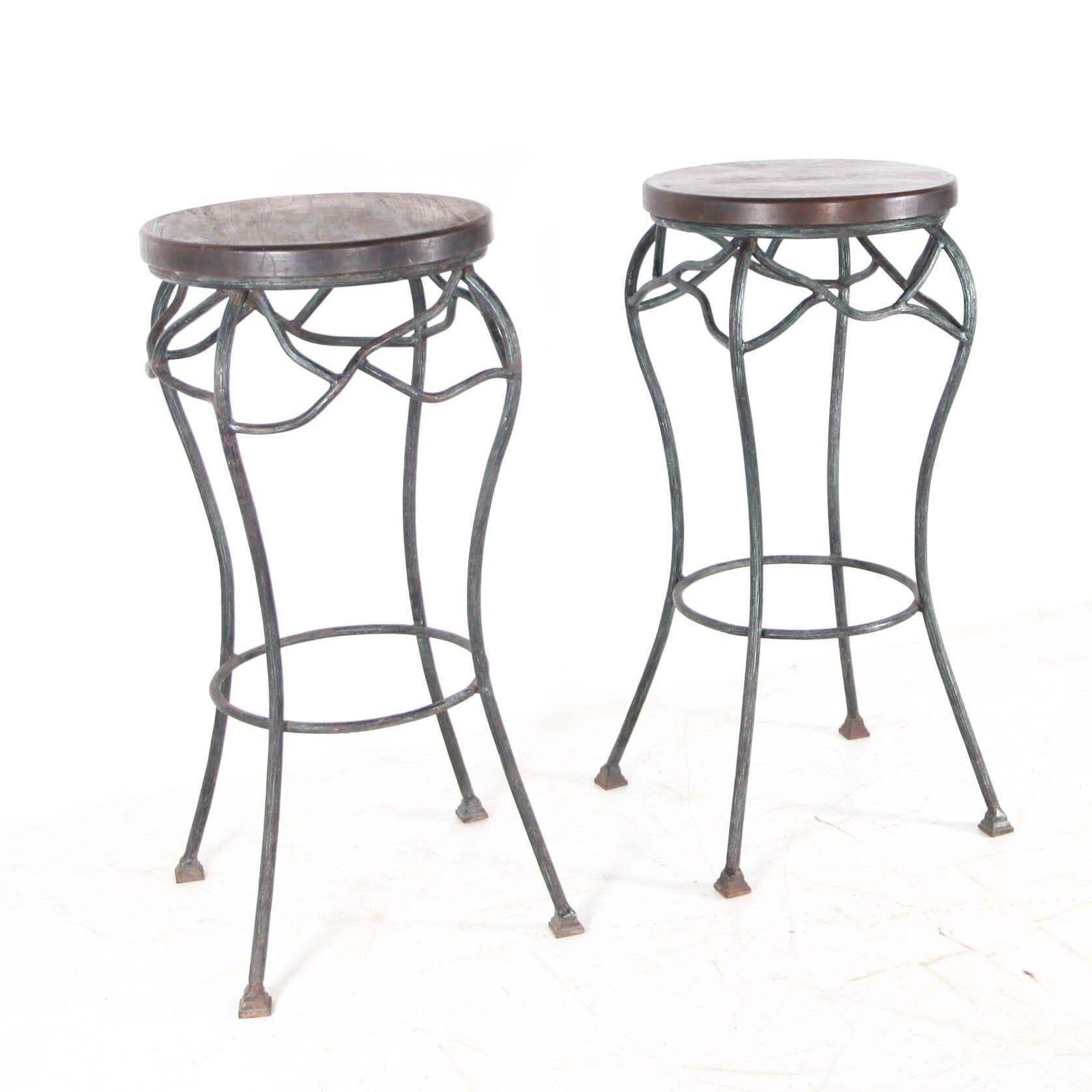Pair Of Wrought Iron Sculpture Stands photo buy