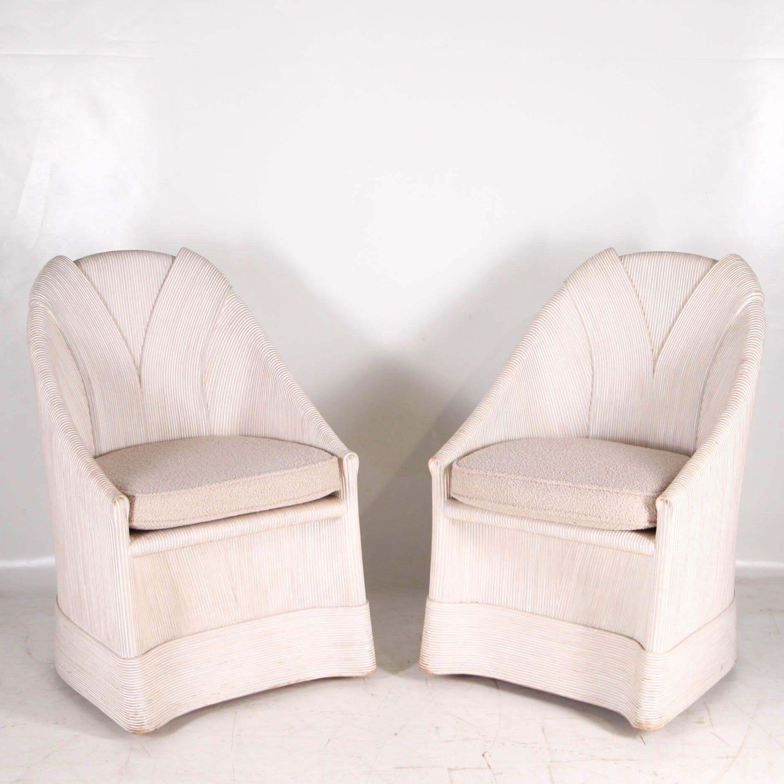 photo vinterior Pair Of Rattan Armchairs By Betty Cobonpue