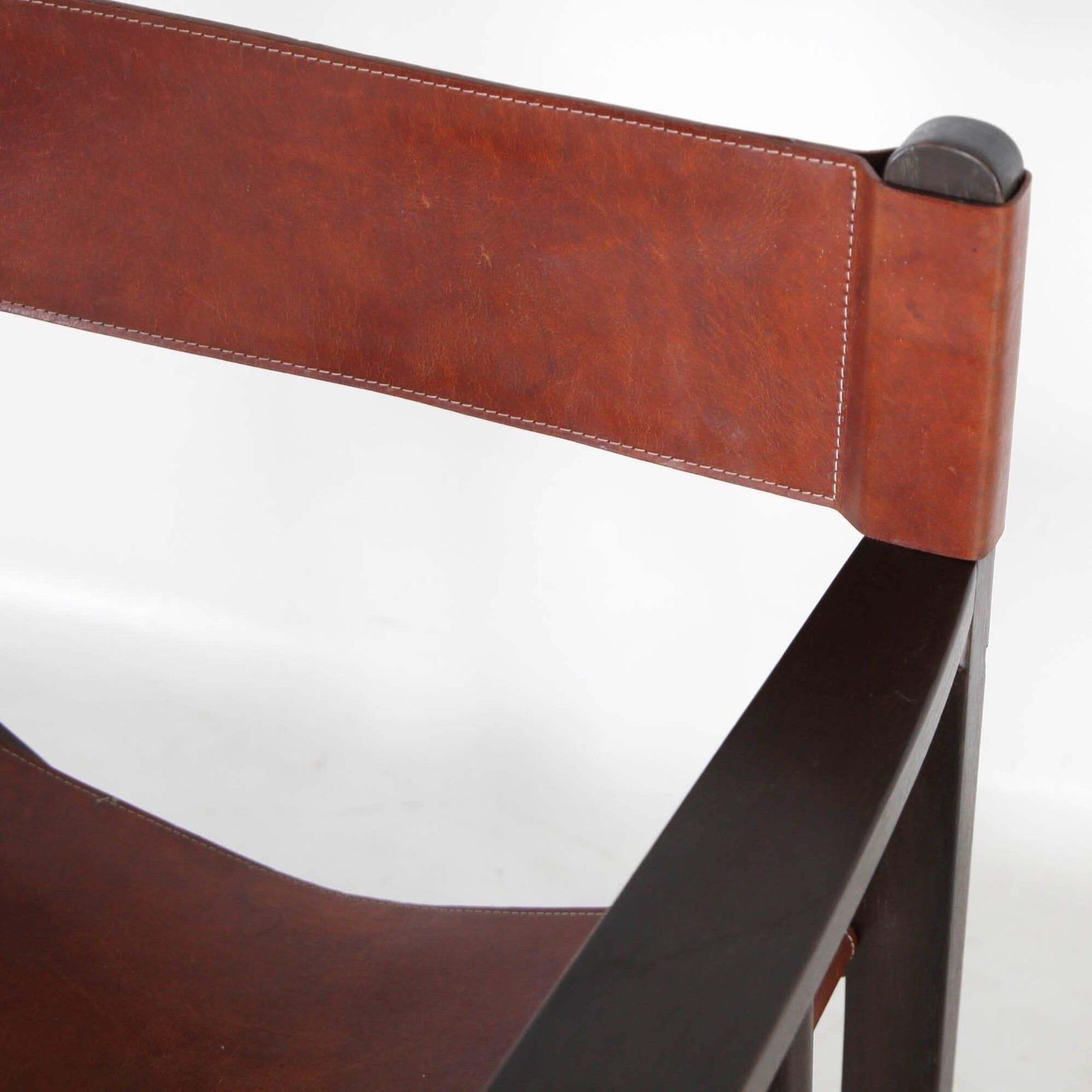 photo for sale Pair Of Leather And Wood Armchairs