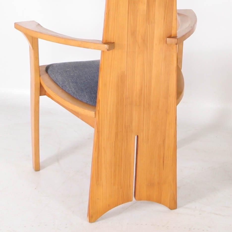 Furniture Pair Of Japanese Pinewood Armchairs photo