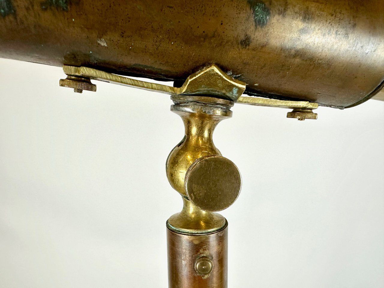 Antique French Brass Tripod Telescope, 1950s photo vinterior
