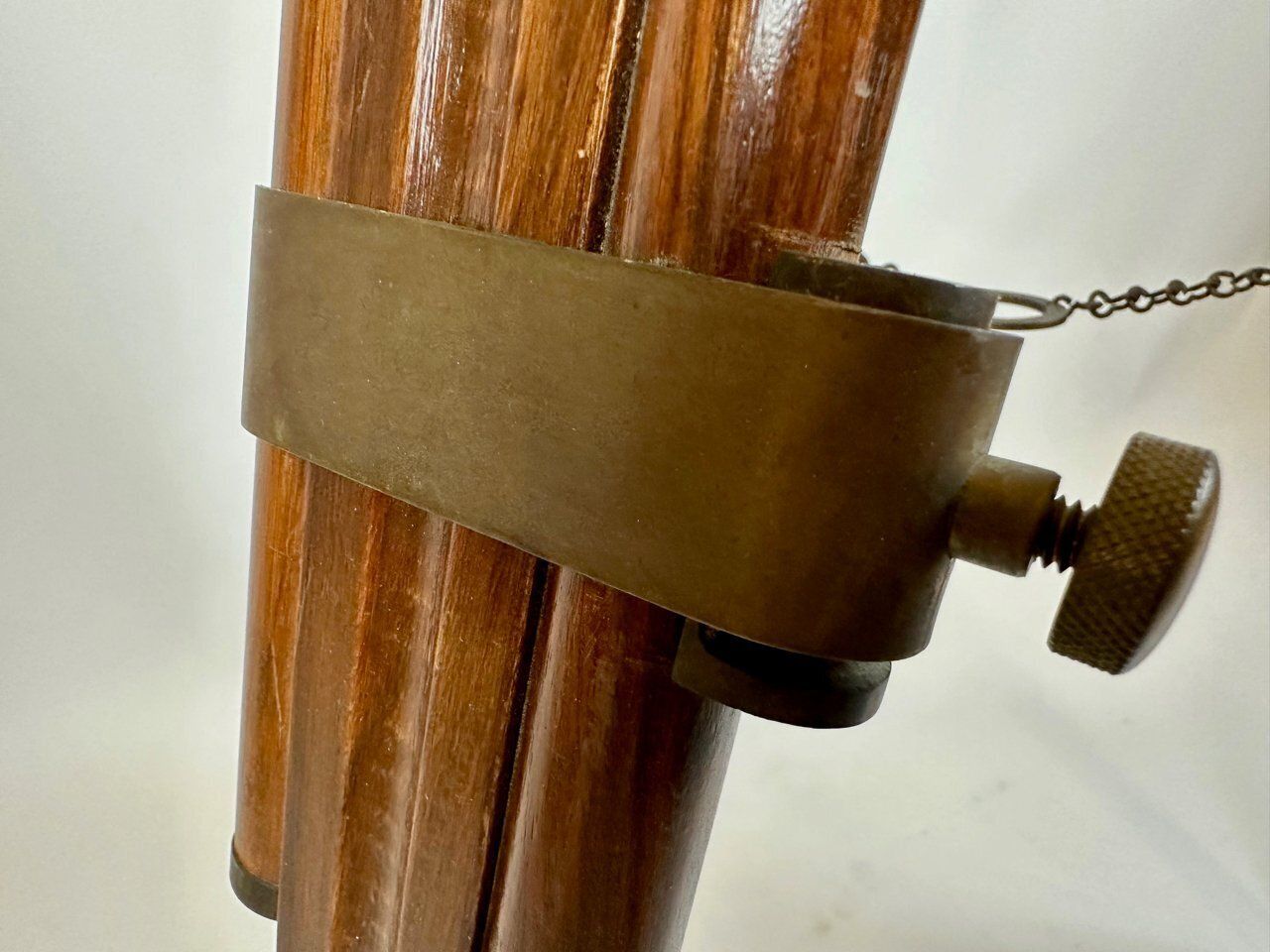806.0 Antique French Brass Tripod Telescope, 1950s photo