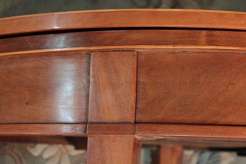 2032.19 Directoire Half Moon Table Mahogany 19th photo